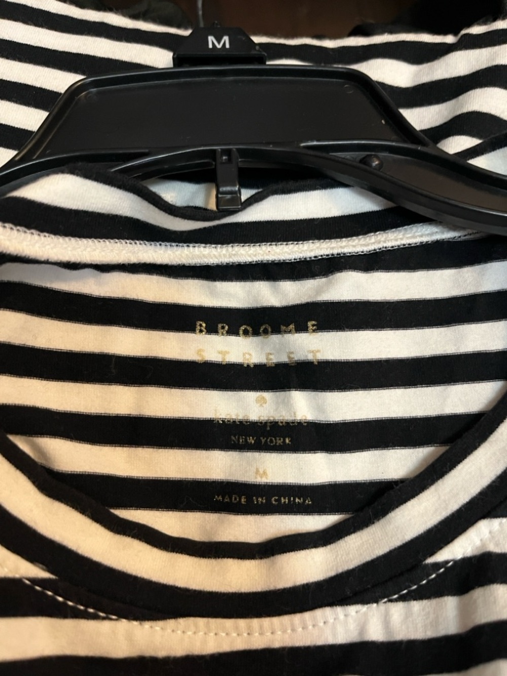 kate spade Black and White Striped Short Sleeve Peplum Tee - Picture 3 of 4